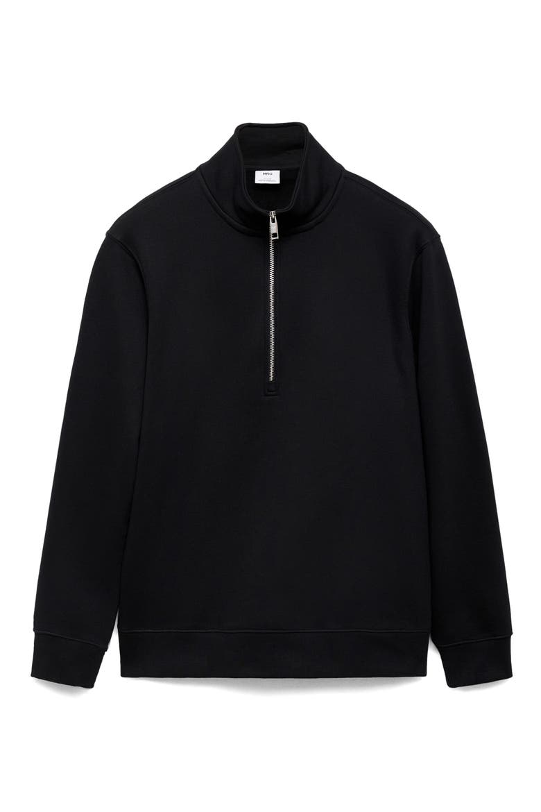 Half Zip Pullover, Alternate, color, BLACK