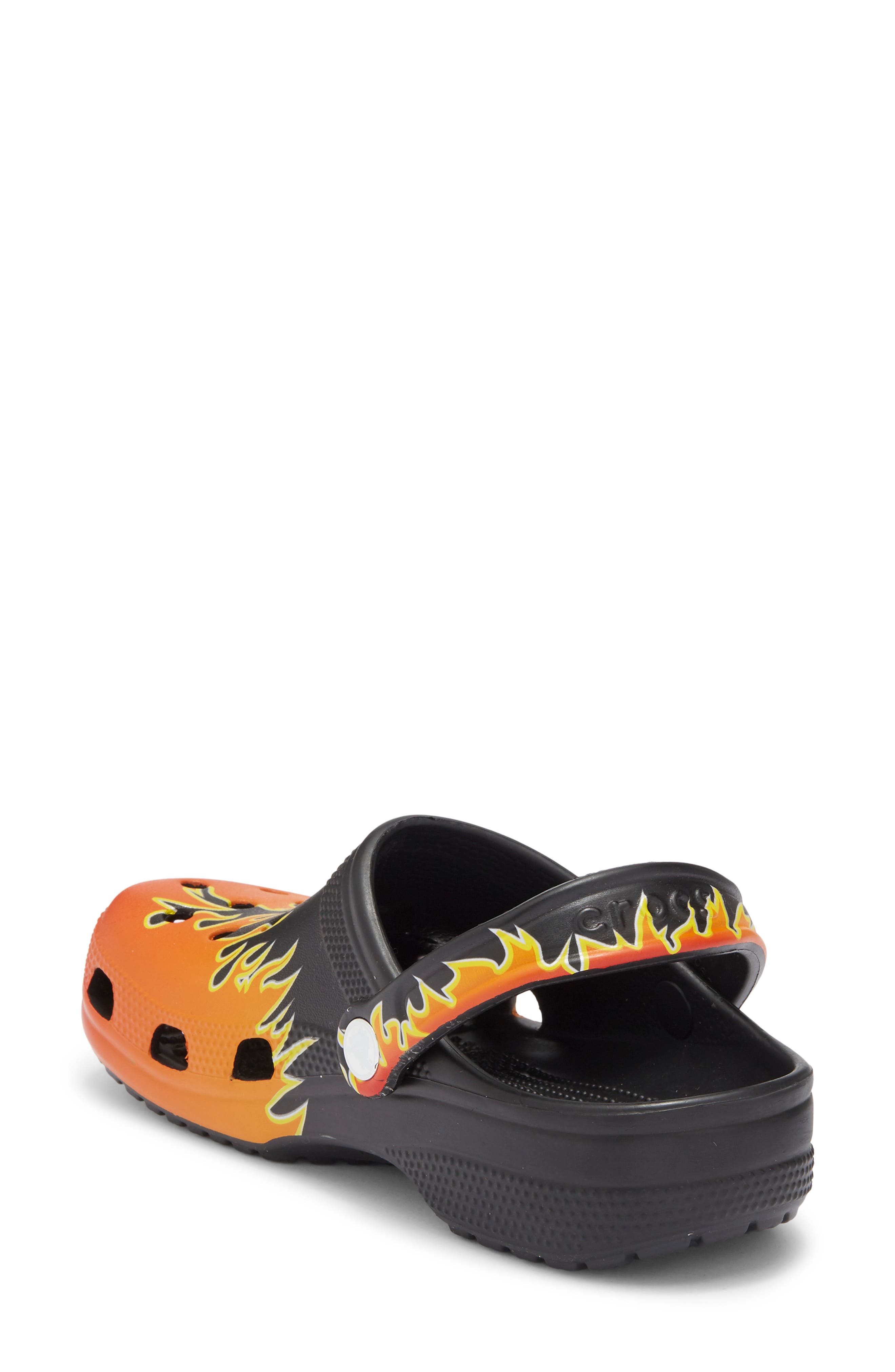 CROCS Classic Flames Clog, Alternate, color, Black/ Multi