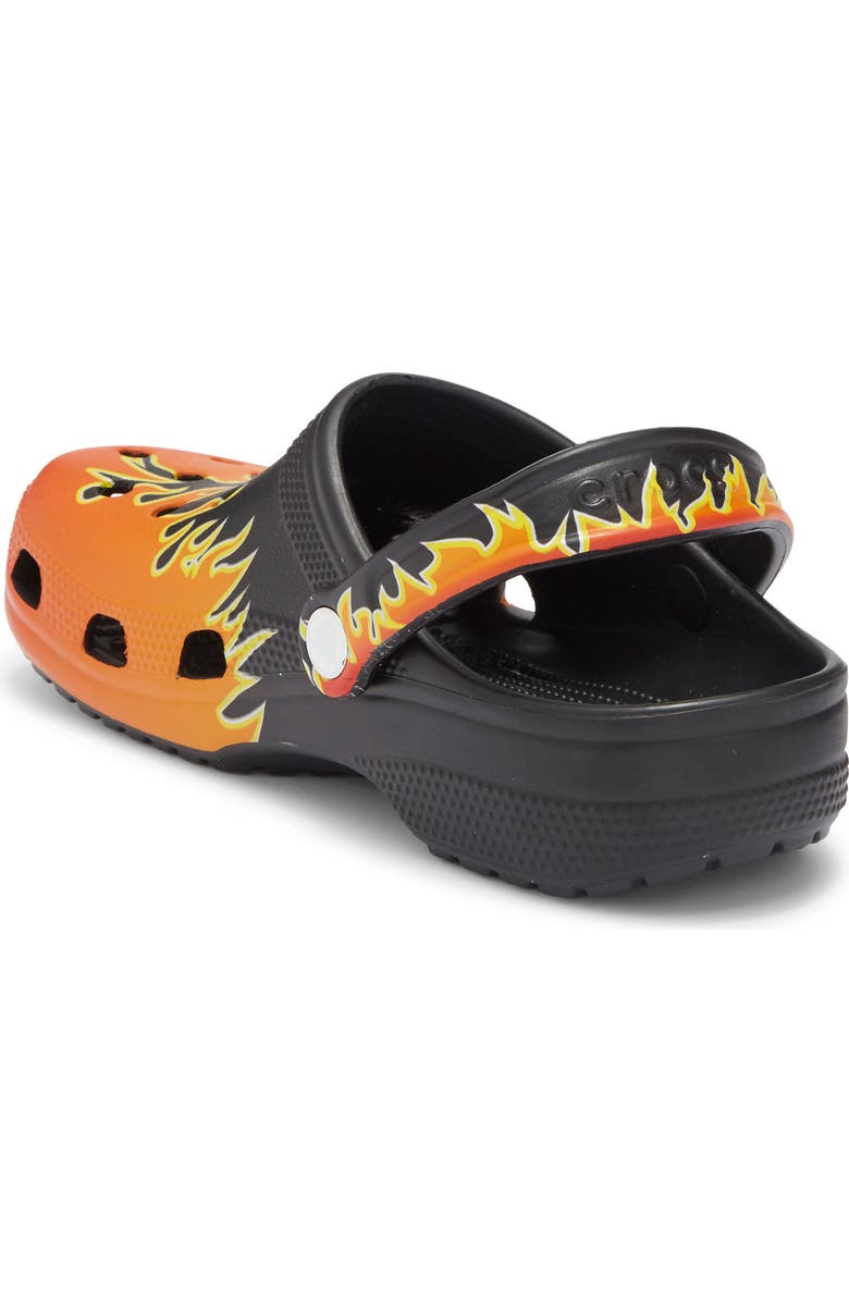 CROCS Classic Flames Clog, Alternate, color, Black/ Multi