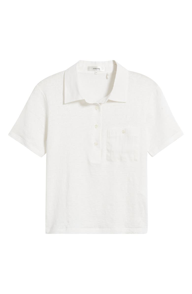 FRAME The Caddy Stretch Linen Polo, Alternate, color, Cream