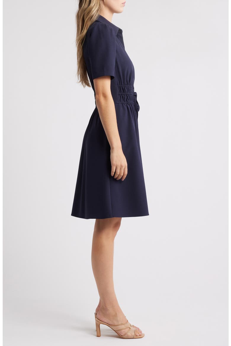 Puff Sleeve Shirtdress, Alternate, color, NAVY