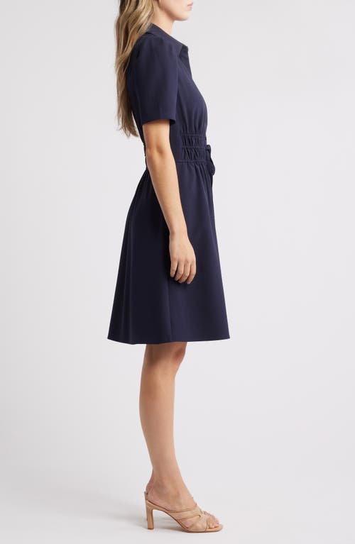Eliza J Puff Sleeve Shirtdress In Navy
