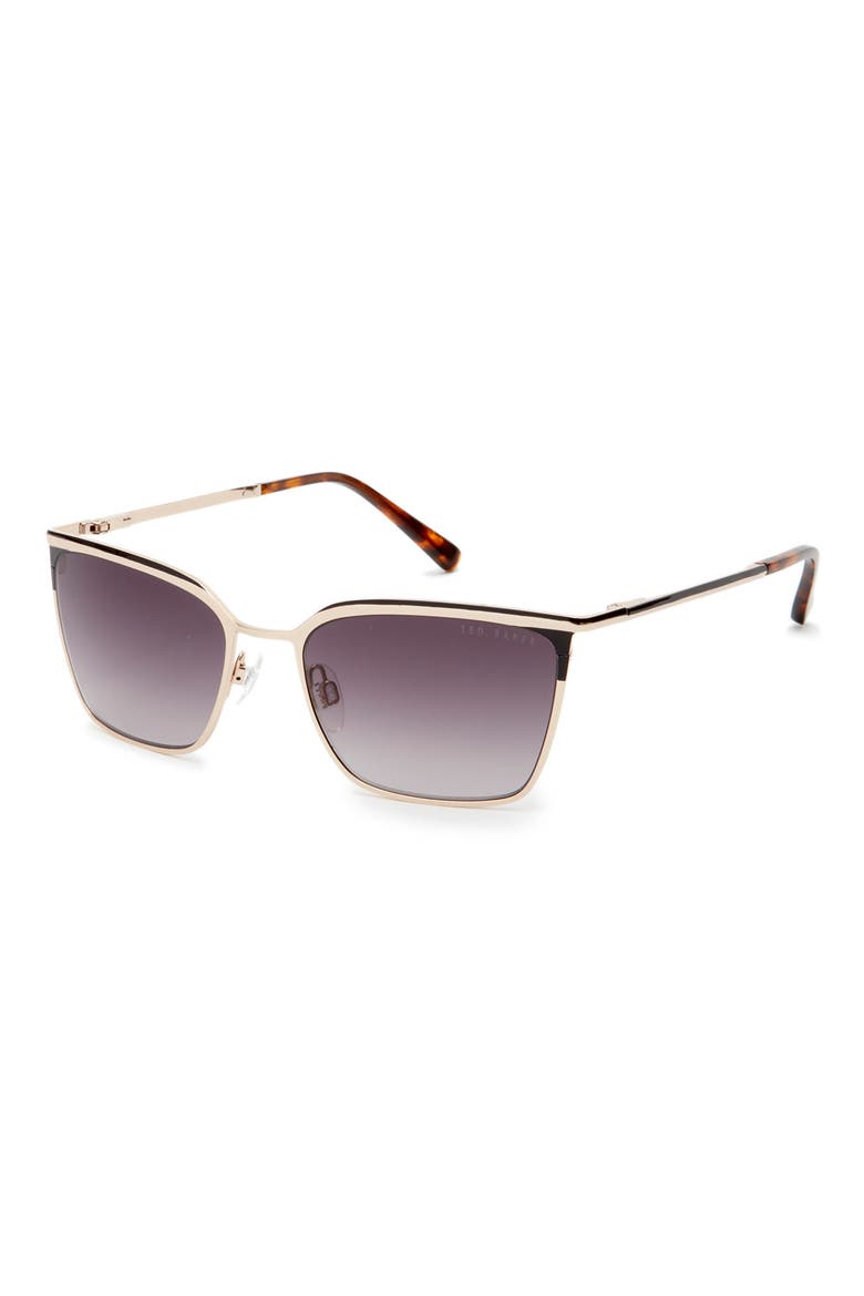 56mm Polarized Square Sunglasses, Alternate, color, GOLD