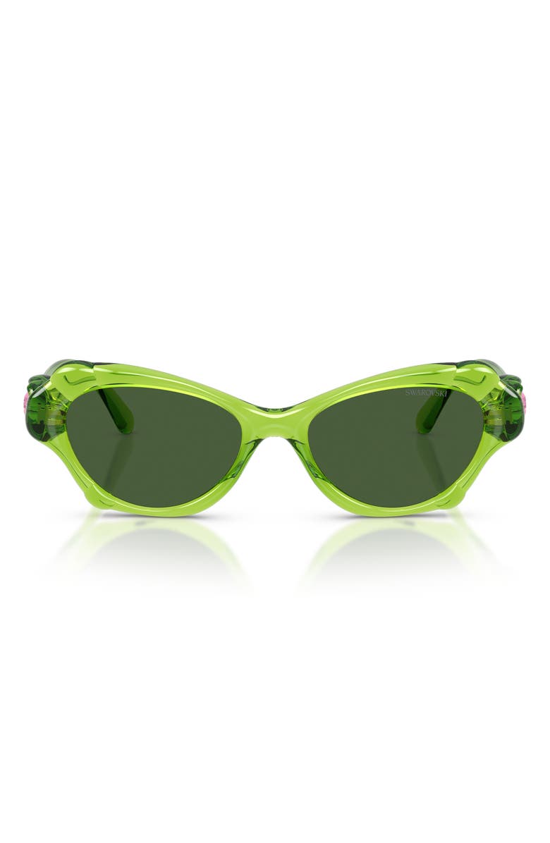 Swarovski 52mm Cat Eye Sunglasses, Main, color, Transparent Green / Dark Green