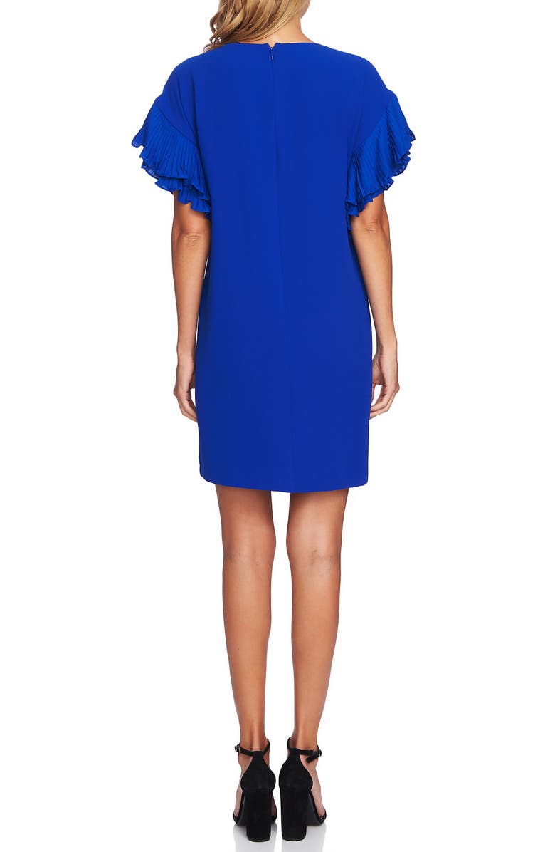 CeCe Tiered Pleated Crepe Shift Dress, Alternate, color, 