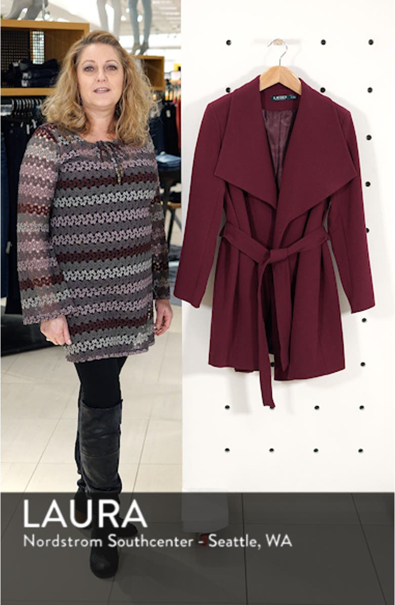 Belted Drape Front Coat, sales video thumbnail