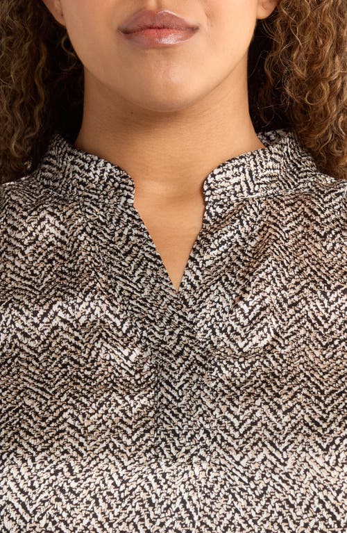 Anne Klein Print Top In Brown