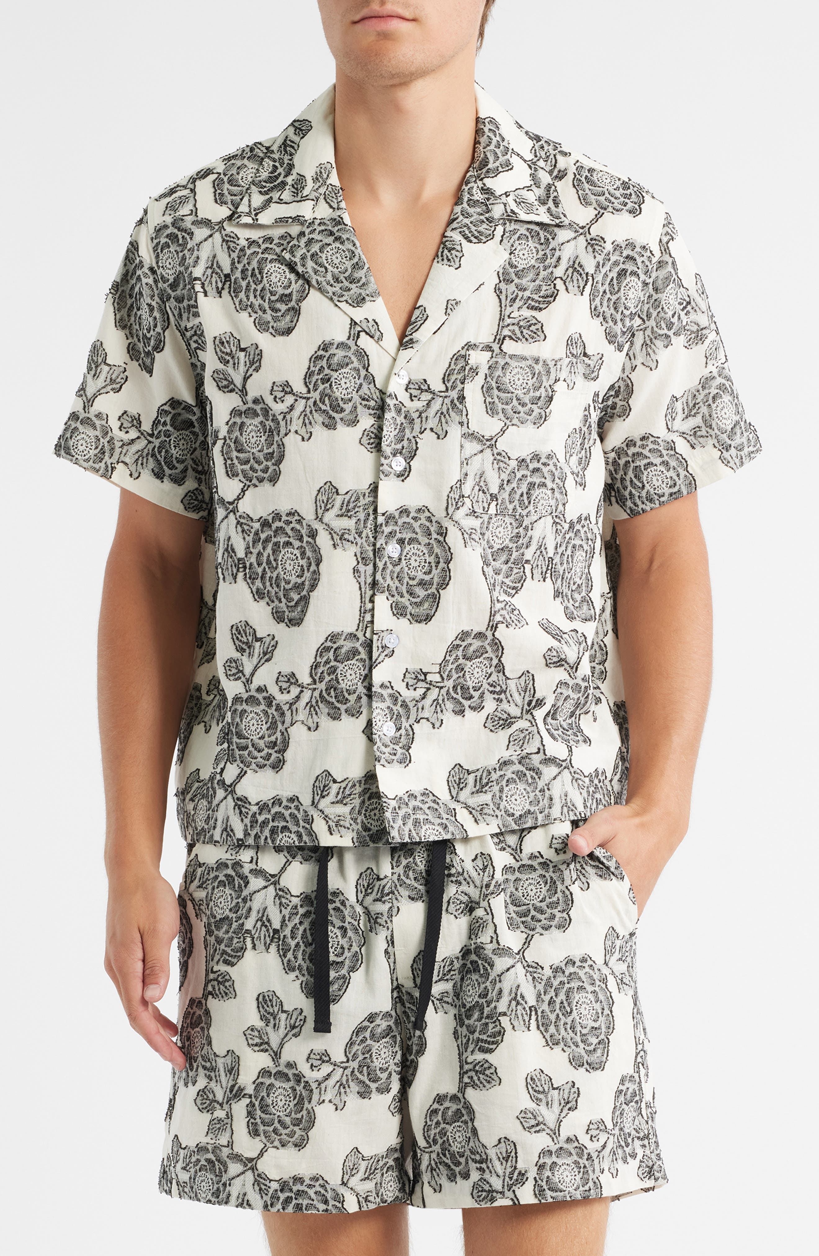 RIZORT Nathan Floral Cotton & Viscose Blend Camp Shirt