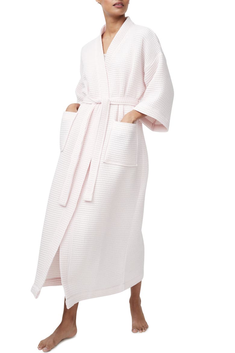 Long Lightweight Waffle Robe, Main, color, PALE PINK