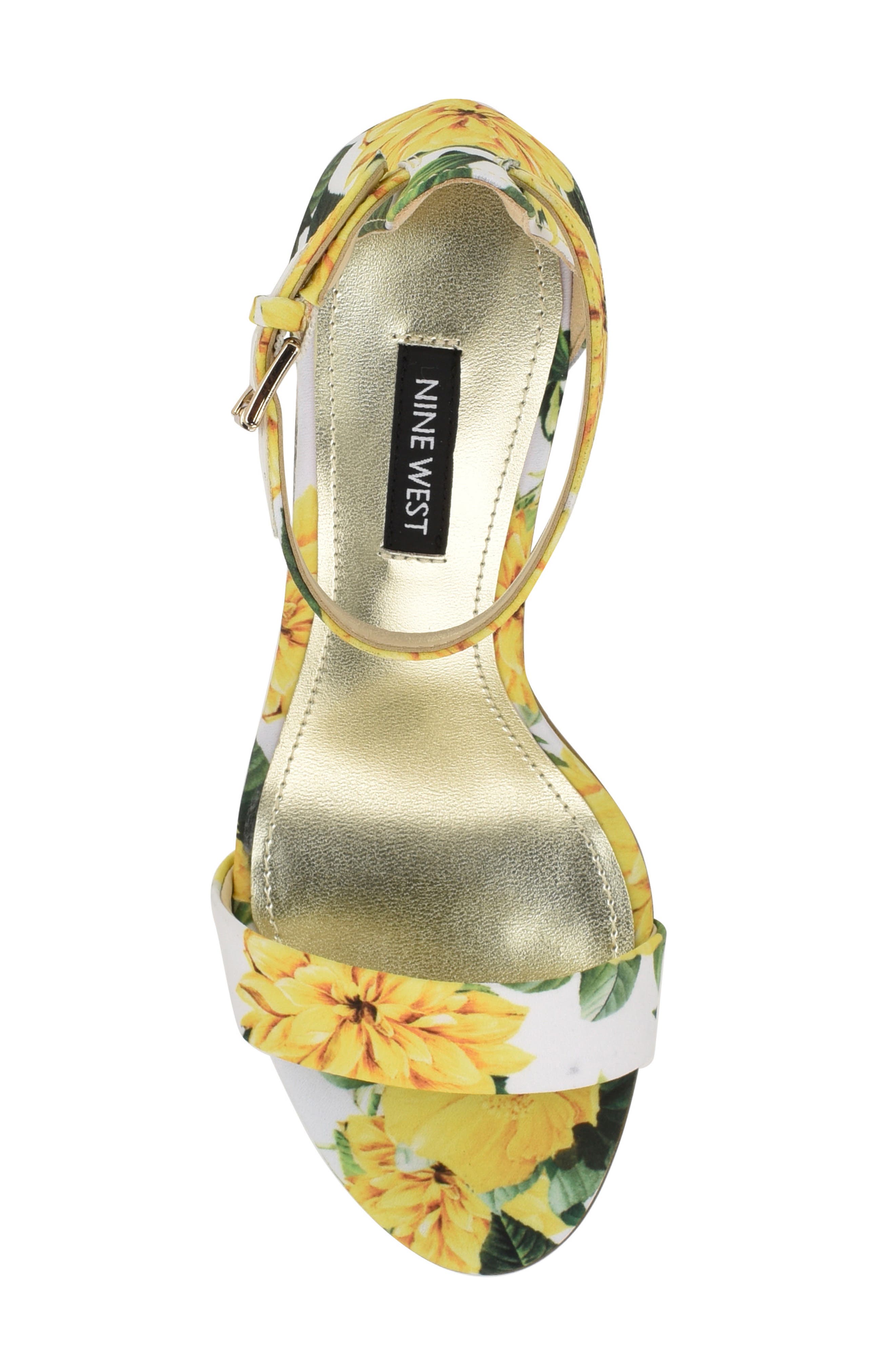 Pruce Ankle Strap Sandal, Alternate, color, YELLOW FLORAL