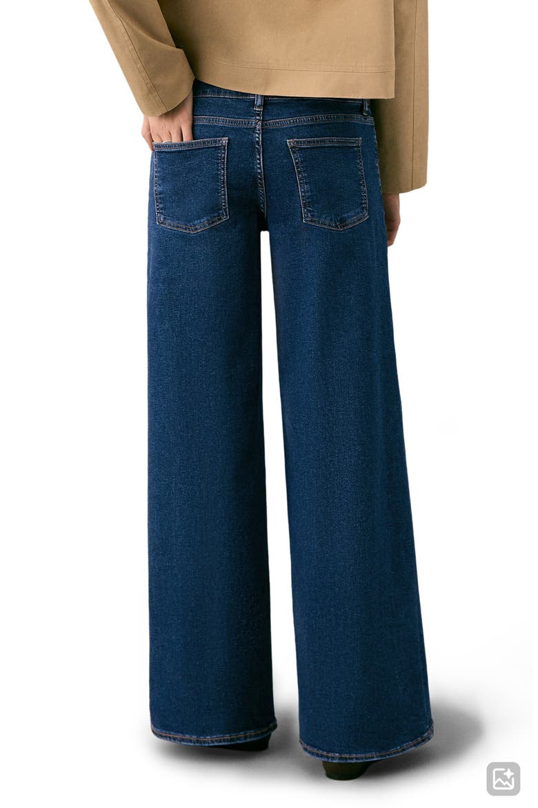 Low Rise Wide Leg Jeans, Alternate, color, DARK BLUE