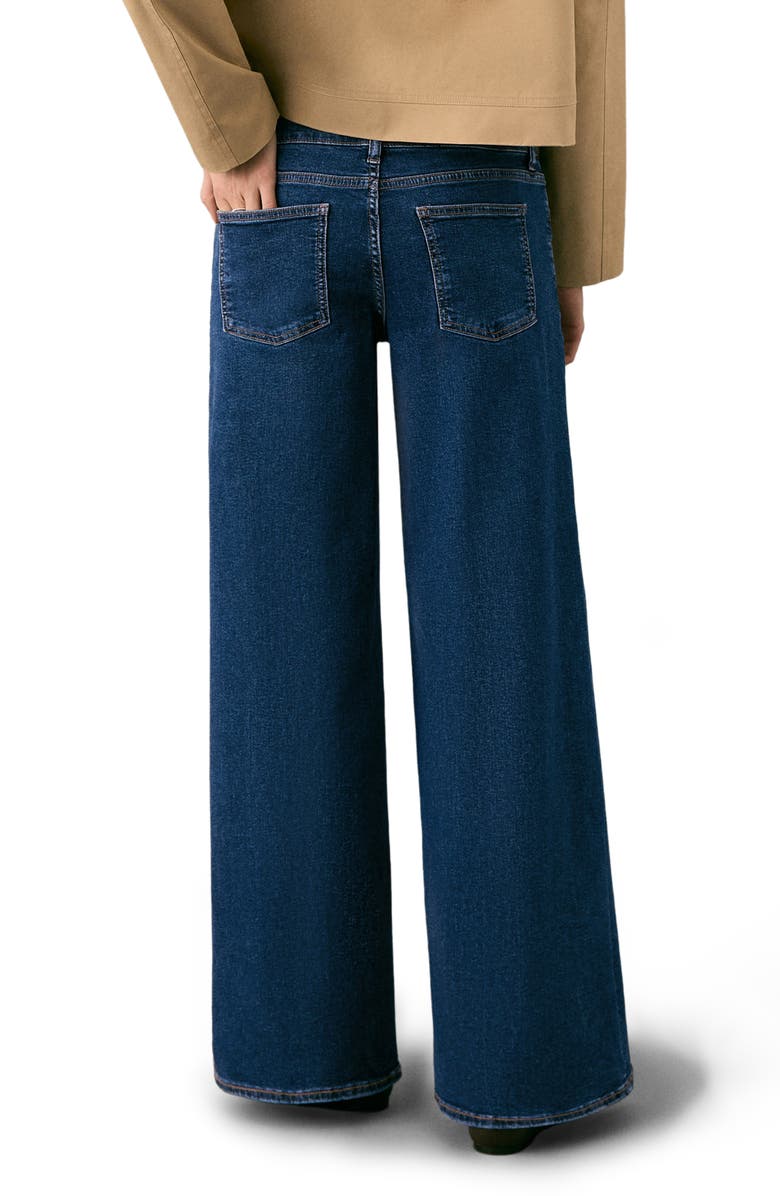 MANGO TEEN Low Rise Wide Leg Jeans, Alternate, color, Dark Blue