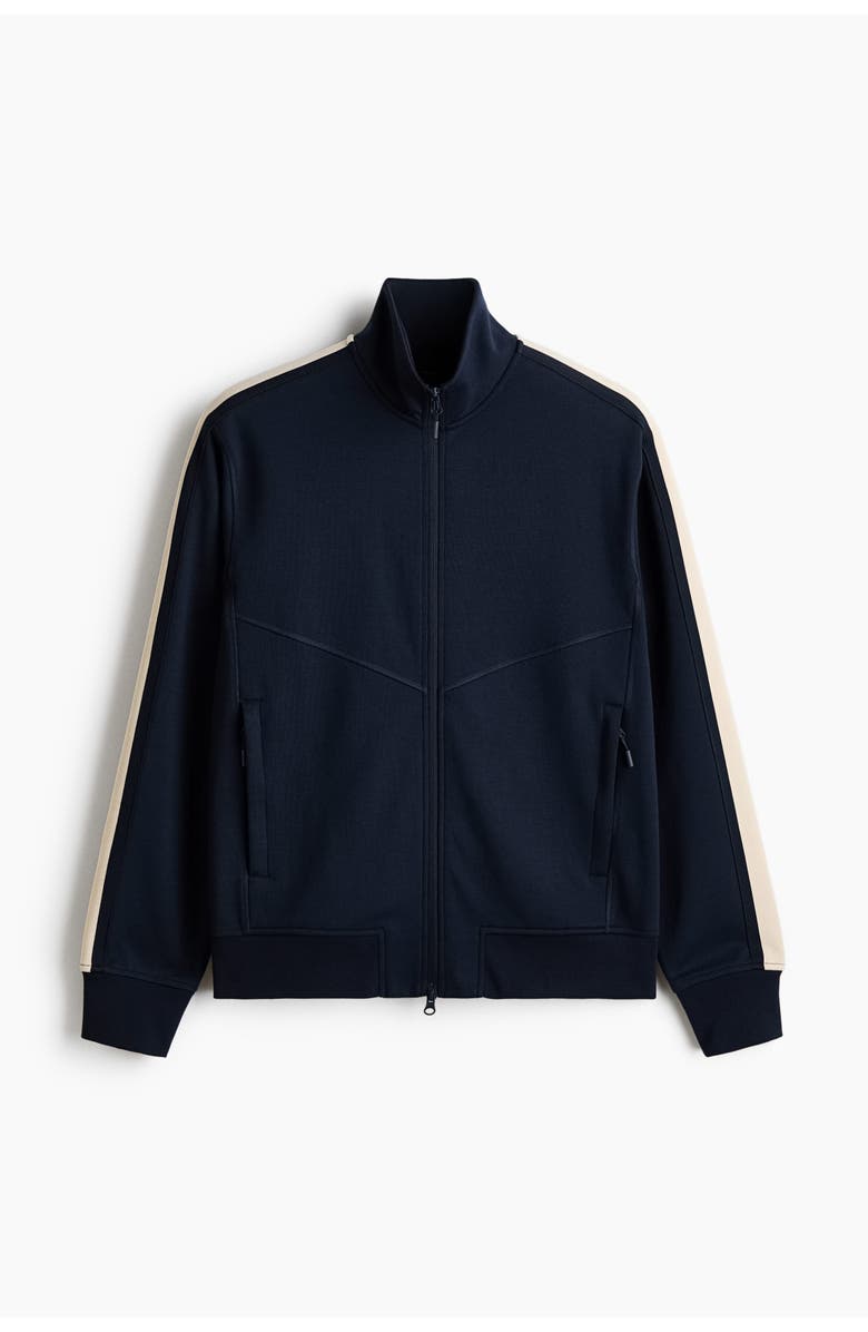 H&M Regular Fit Track Jacket With Drymove, Main, color, Dark Blue