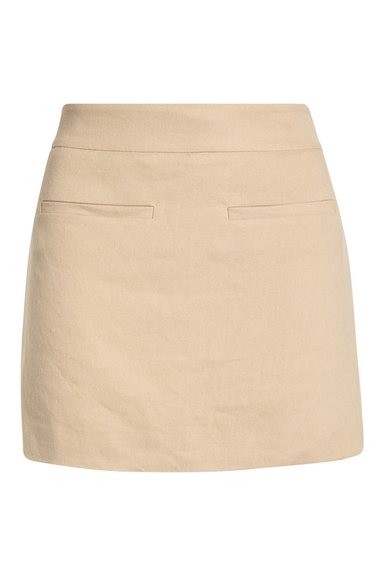 Alvara Linen Blend Miniskort, Alternate, color, STONE KHAKI