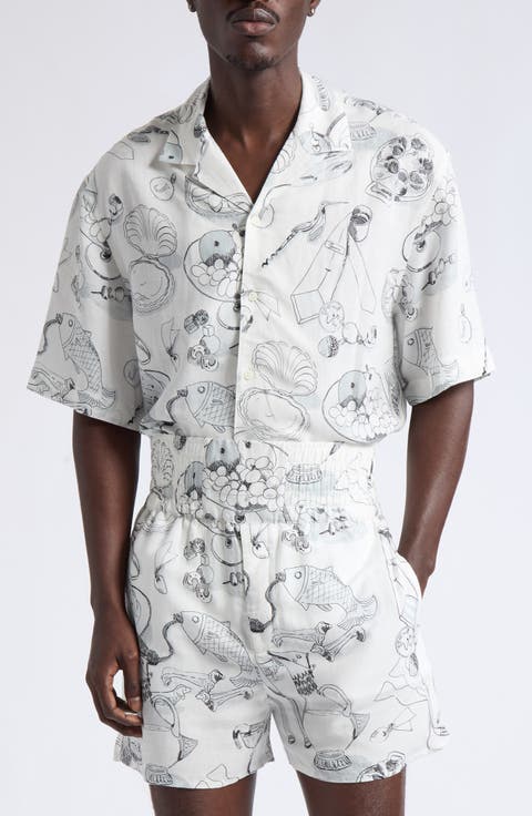 La Chemise Cocktail Print Camp Shirt