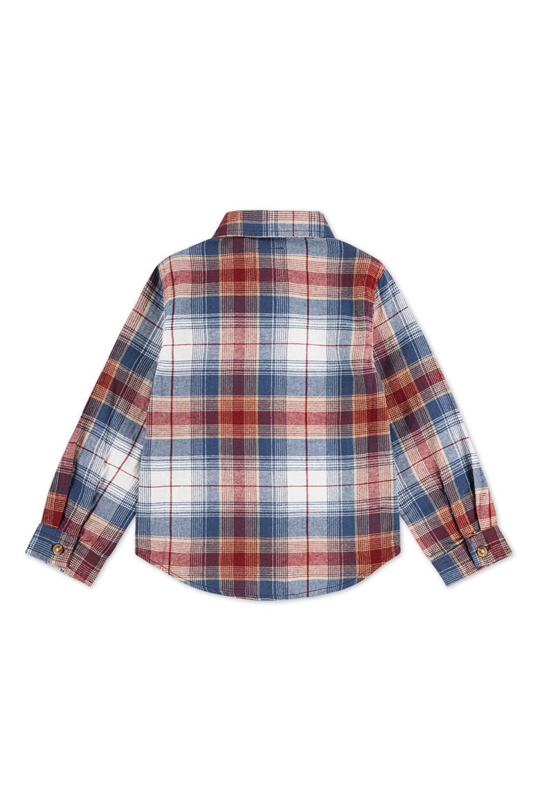 Kids' Plaid Brushed Twill Button-Up Shirt, Alternate, color, RED PEAR