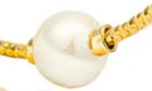 Macrae & Co . X Sharina Faux Pearl Hoop Earrings In Gold