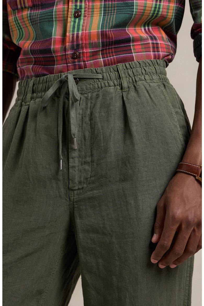 Slim Tapered Linen Pants, Alternate, color, NEW OLIVE
