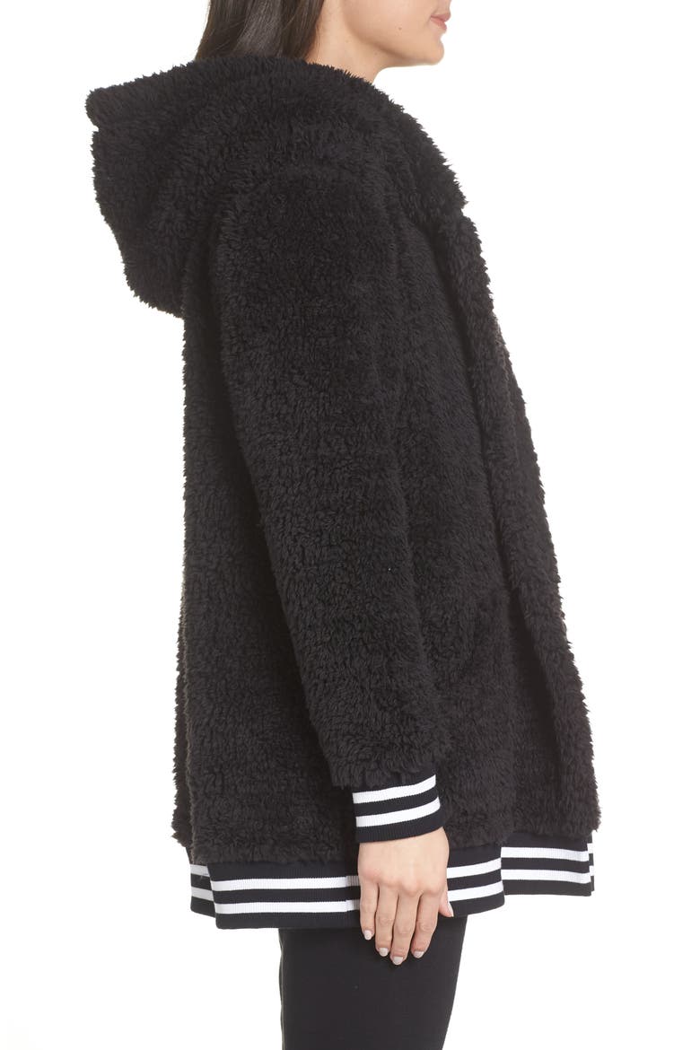 Oh So Cozy Open Hoodie, Alternate, color, BLACK