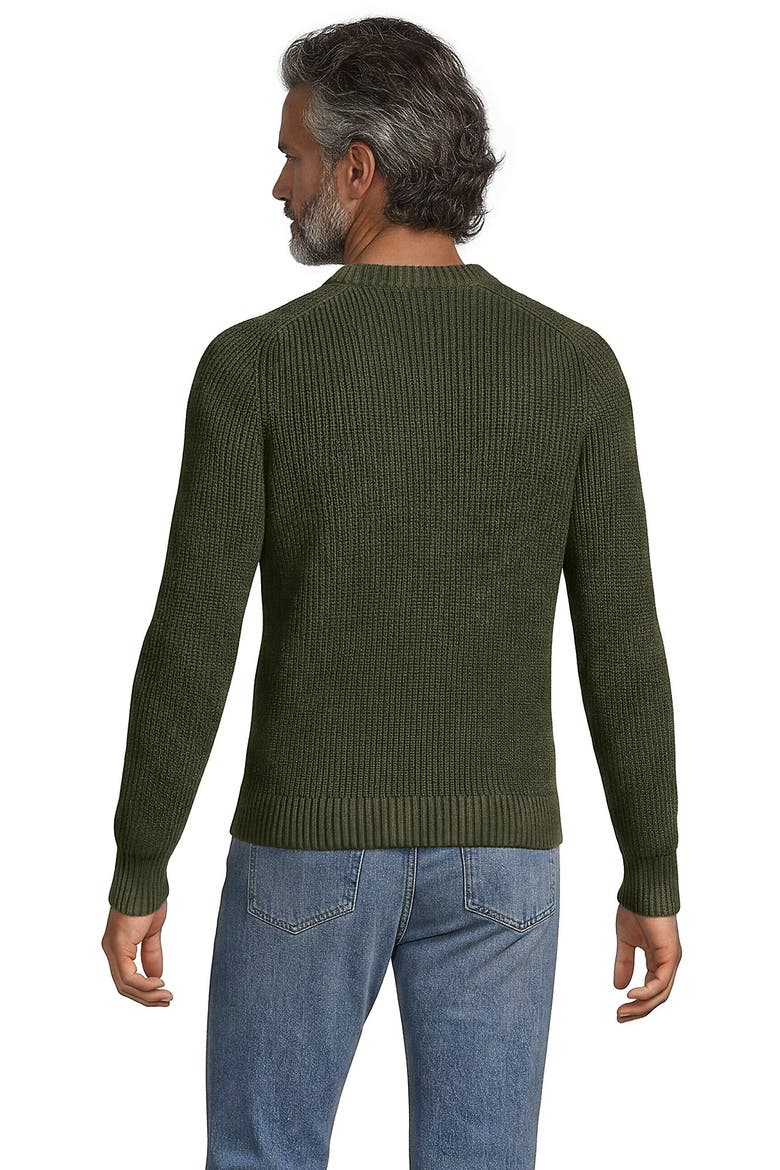 Cotton Drifter Saddle Crewneck Shaker Sweater, Alternate, color, River Stone Green