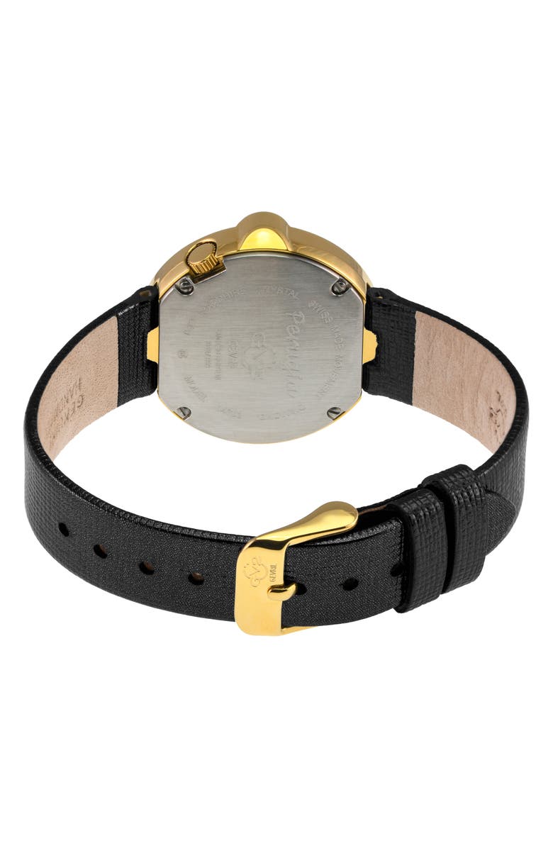 GV2 Perugia Diamond Leather Strap Watch, 33mm - 0.10 ctw, Alternate, color, Dark Gray