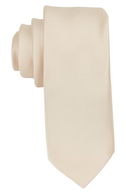 Men's Solid Satin X-Long Tie