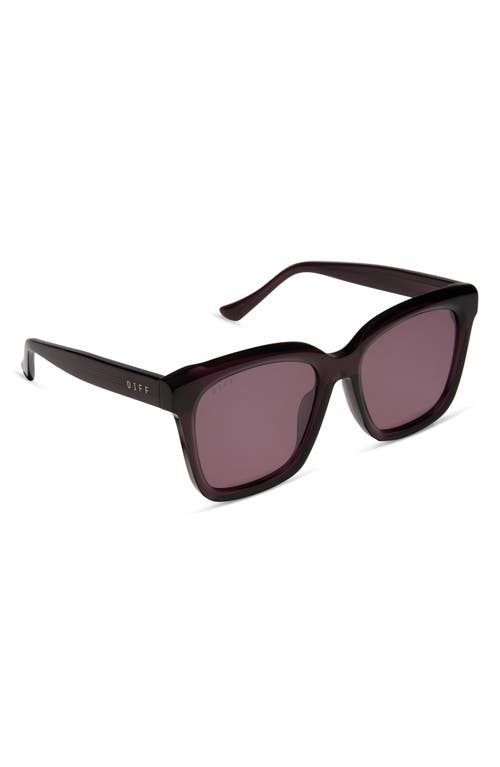 Diff Meredith 54mm Square Sunglasses In Aubergine With Silver Flash