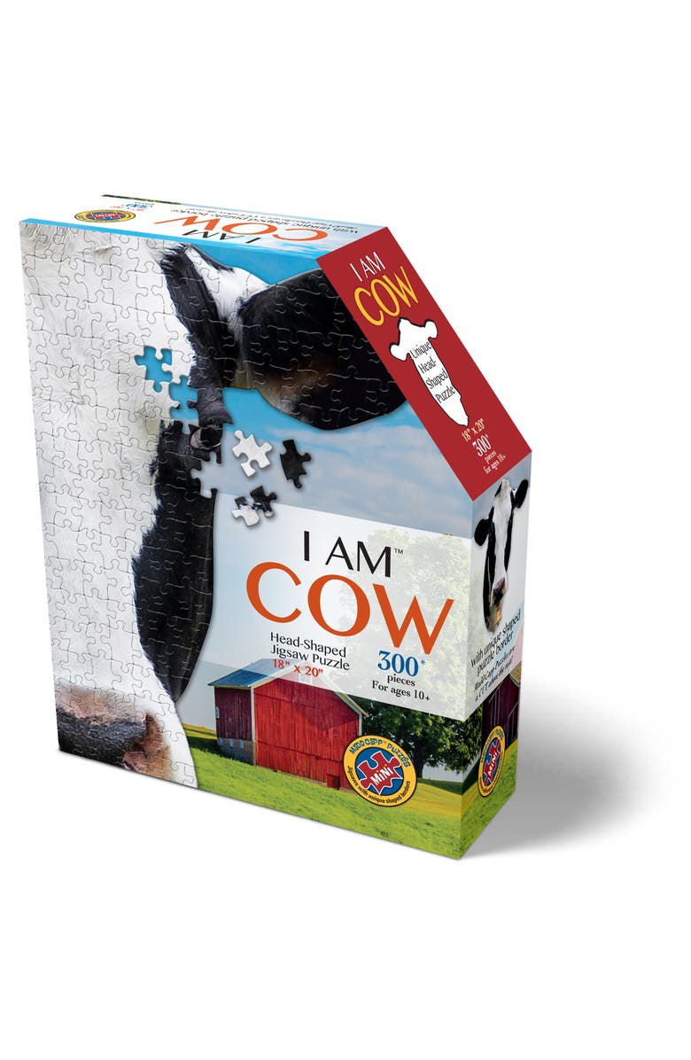 Madd Capp I Am Cow 300 Pieces Animal Shaped Jigsaw Puzzle, Main, color, Multicolored