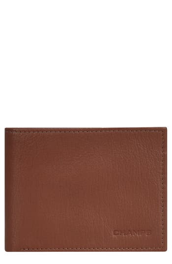 Shop Champs Onyx Id Flap Leather Bifold Wallet In Brown