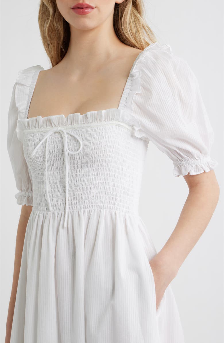 Hill House Home The Scarlett Nap<sup>®</sup> Fit & Flare Midi Dress, Alternate, color, White