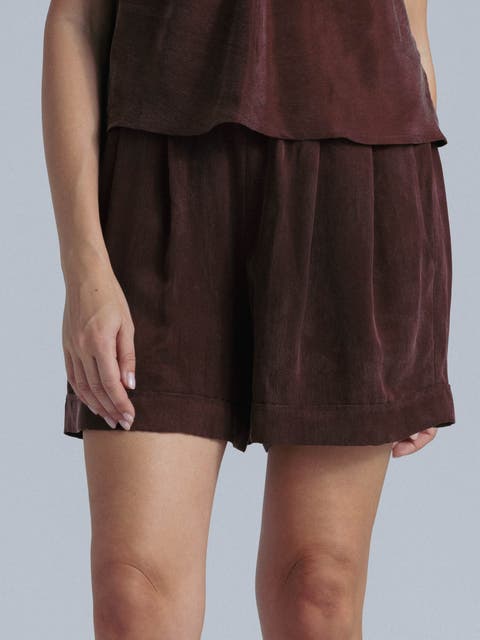 High Waisted Cupro Shorts