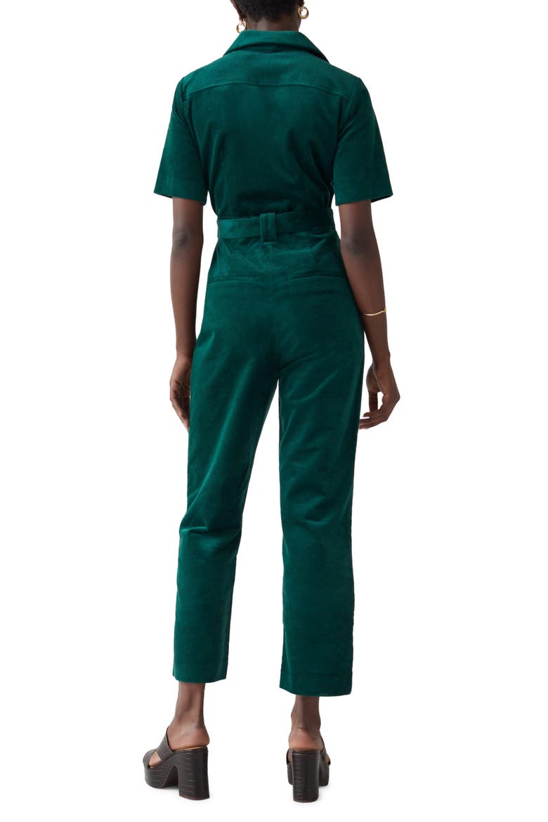 Belted Corduroy Jumpsuit, Alternate, color, DARK GREEN