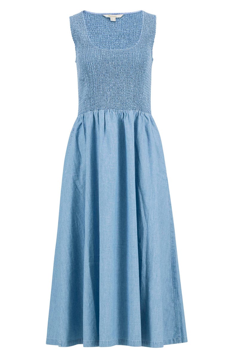 Barbour Josie Sleeveless Chambray Midi Dress, Alternate, color, Chambray
