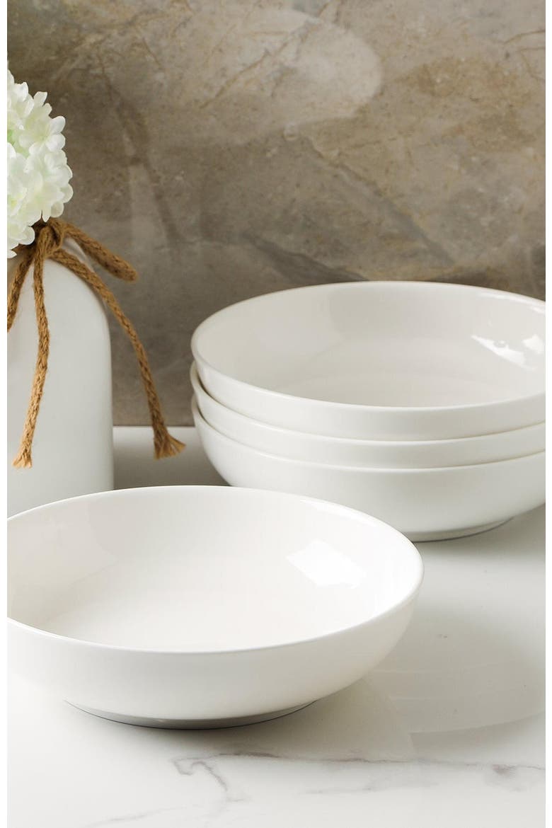 Gabrielle Bone China 12-Piece Dinnerware Set, Alternate, color, White