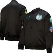 Mitchell & Ness Men's Black Boston Celtics Hardwood Classics Blackout Collection Satin Full-Zip Jacket