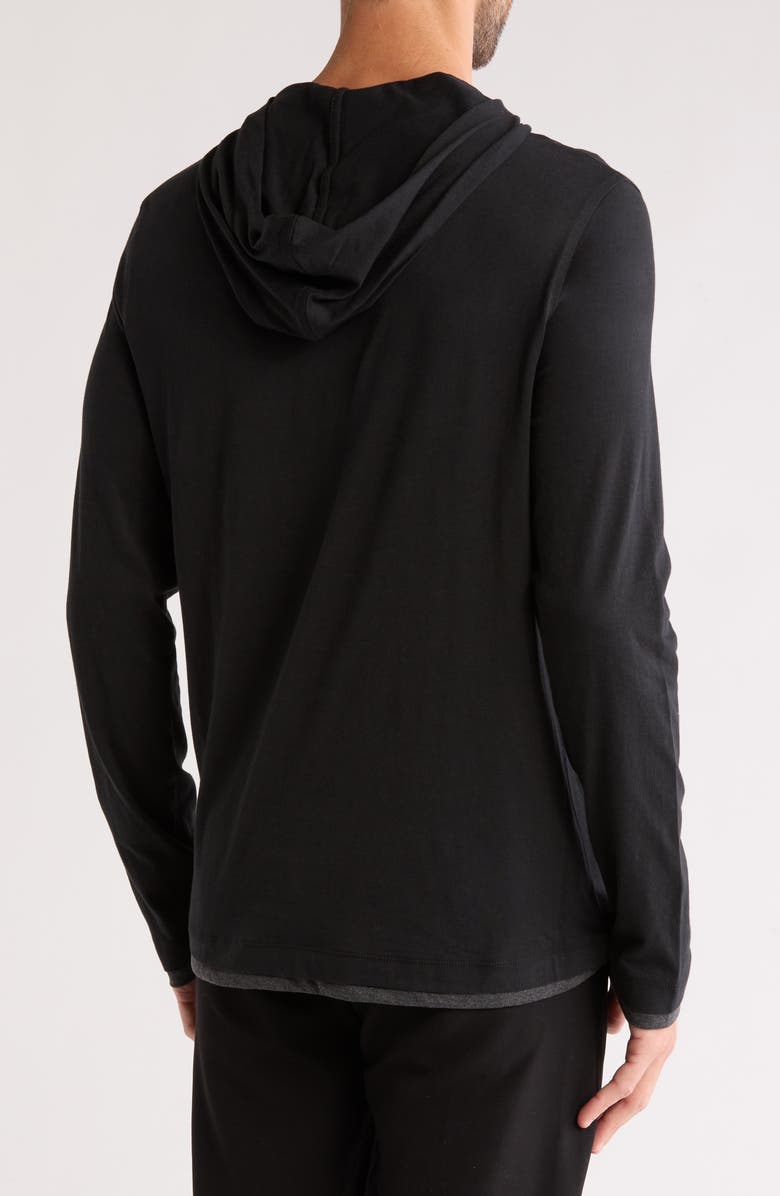 Perry Ellis Double Layer Cotton Hoodie, Alternate, color,