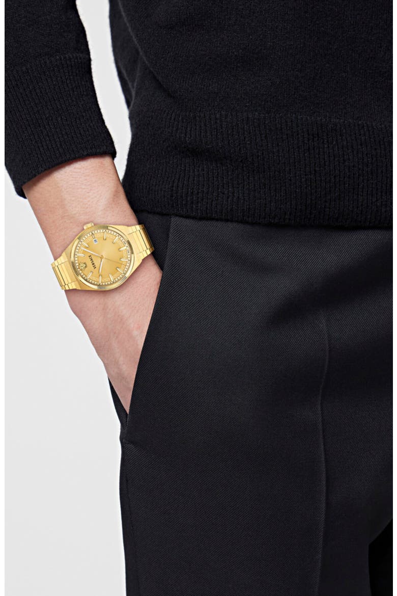 V-Leo Bracelet Watch, 39mm, Alternate, color, IP YELLOW GOLD