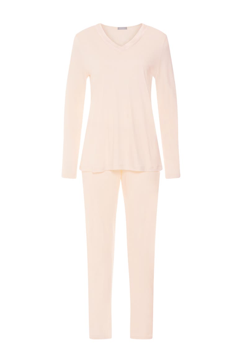Tyra Cotton and Tencel V-Neck Pajama Set, Main, color, Creamy Glass