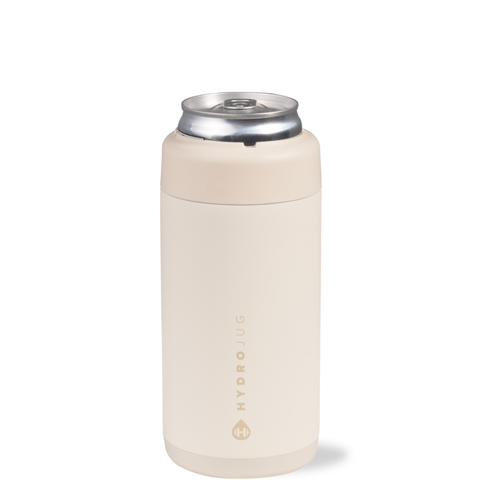 Slim Can Cooler 12oz, Insulated Stainless Steel Cup with Screw-Top Ring & Non-Slip Rubber Base