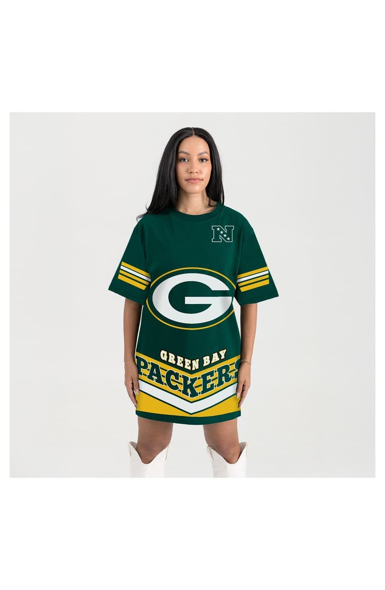 GAMEDAY COUTURE Women's Gameday Couture Green Green Bay Packers Perfect Score Vintage T-Shirt Dress, Main, color, Green
