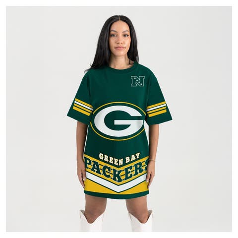 Women's Gameday Couture Green Green Bay Packers Perfect Score Vintage T-Shirt Dress