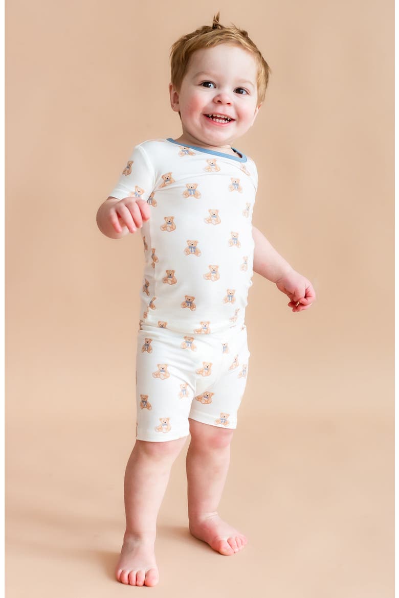 Kids' Fitted Two-Piece Pajamas, Alternate, color, TEDDY BEAR
