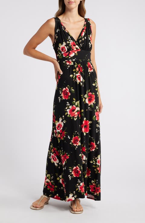 Print Empire Sleeveless Maxi Dress