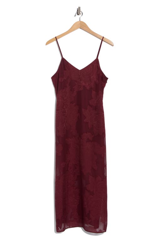 Leith Jacquard Slip Dress In Burgundy