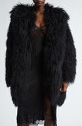 Michael Kors Collection Genuine Shearling Clutch Coat
