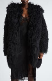 Michael Kors Collection Genuine Shearling Clutch Coat