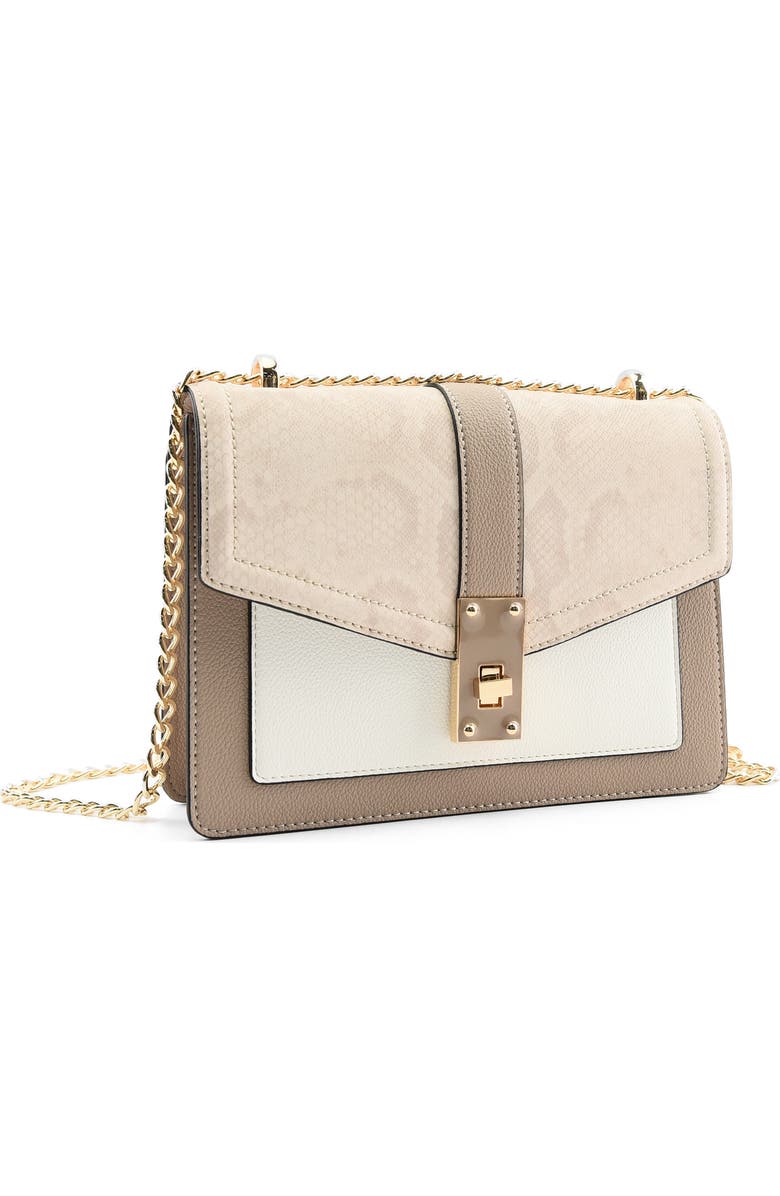 ALDO Donbeth Shoulder Bag, Alternate, color, Bone Matte Snake
