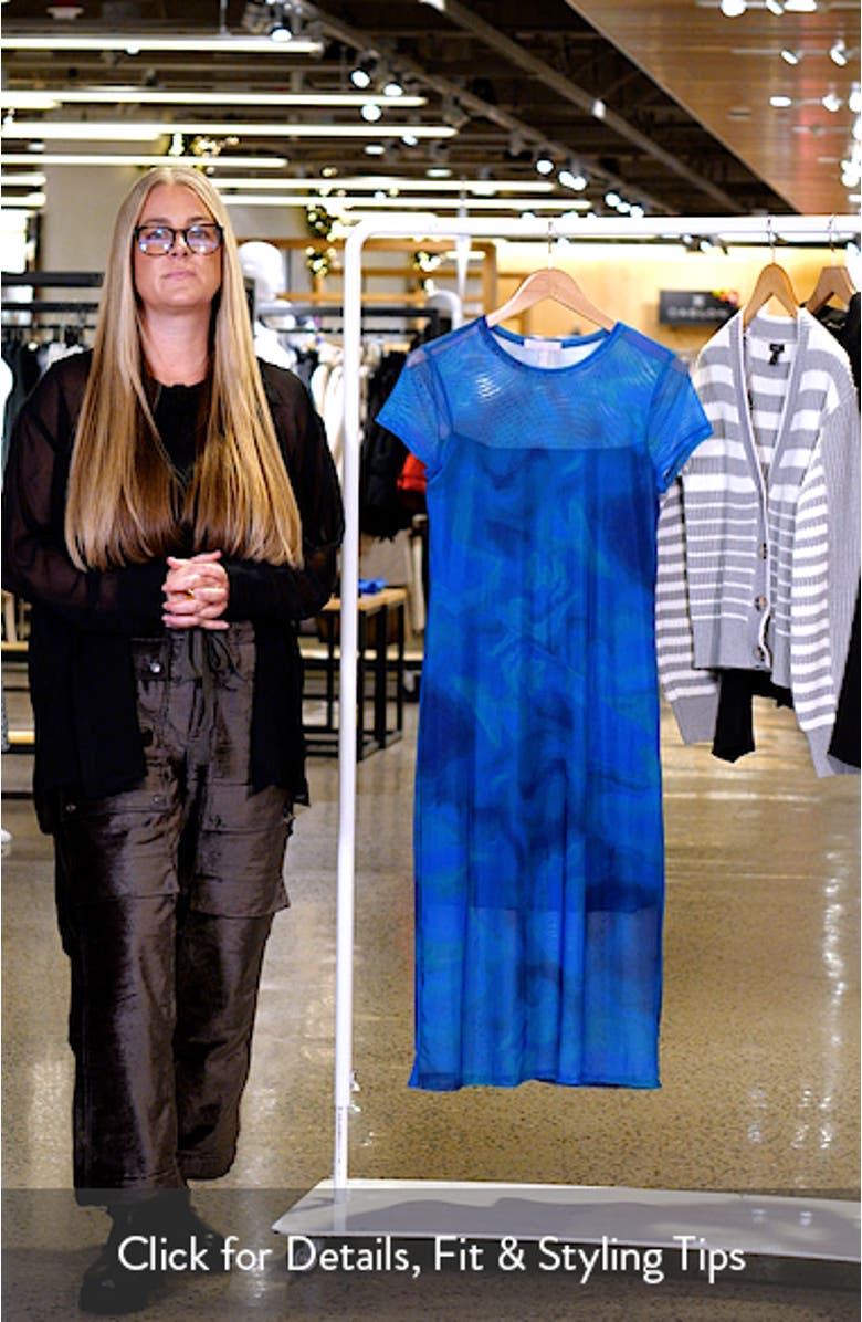 Printed Mesh Midi Dress, sales video thumbnail