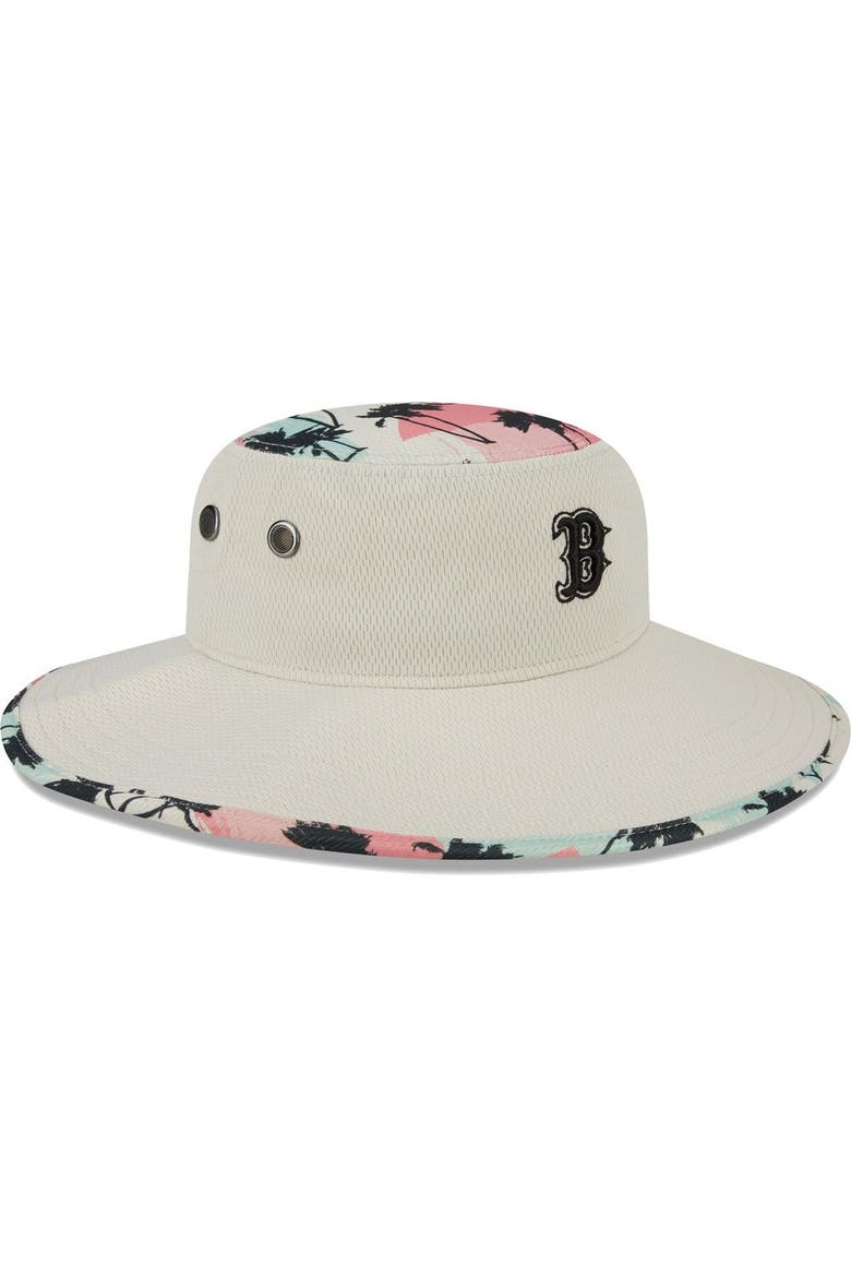 Men's New Era Natural Boston Red Sox Retro Beachin' Bucket Hat, Alternate, color, Natural