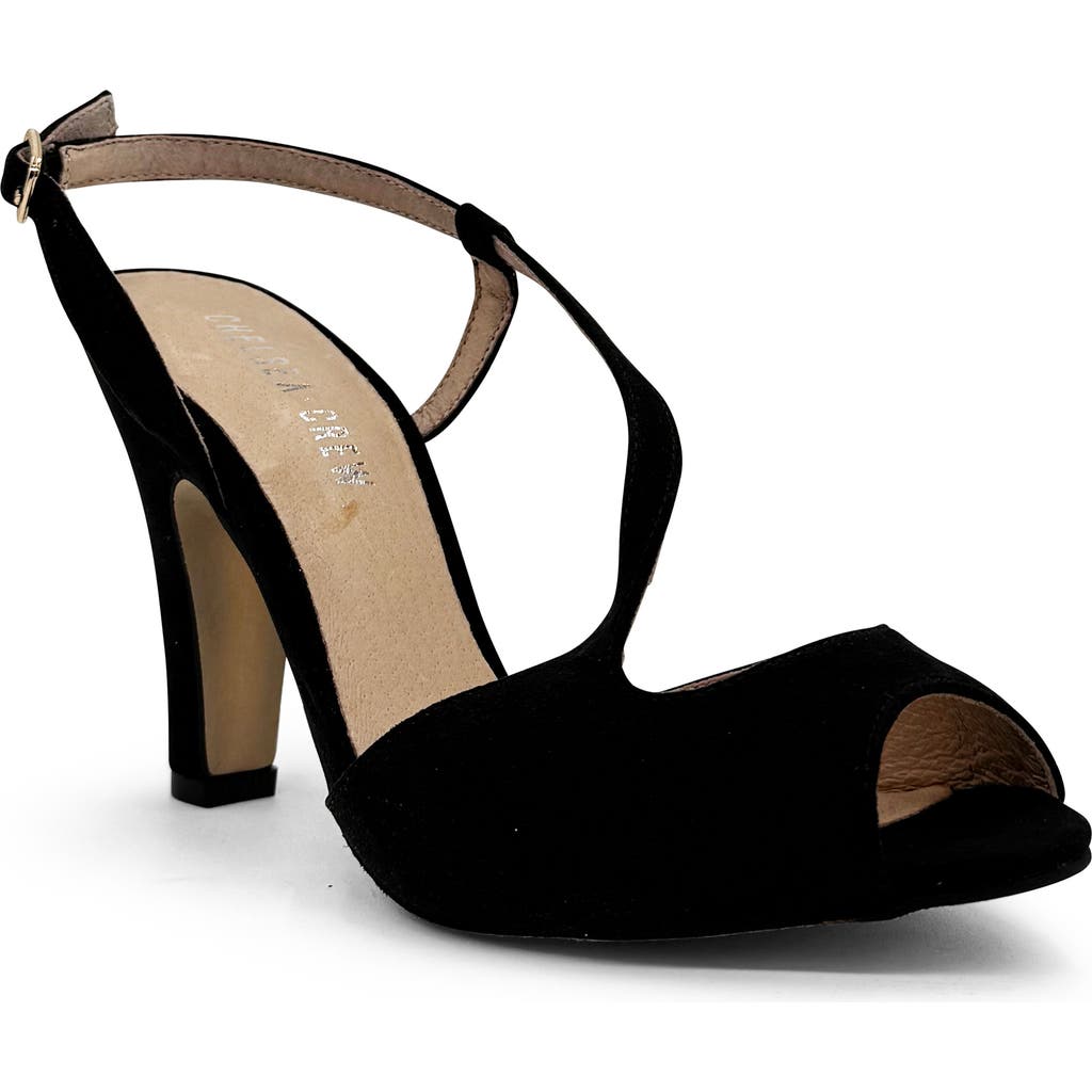Chelsea Crew Twist D'orsay Sandal In Black Micro